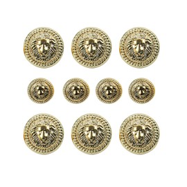 AUEAR, 30 Pieces Gold Vintage Antique Metal Blazer Button Lion Head Buttons for Suits Sport Coat Uniform Jacket 2 Sizes