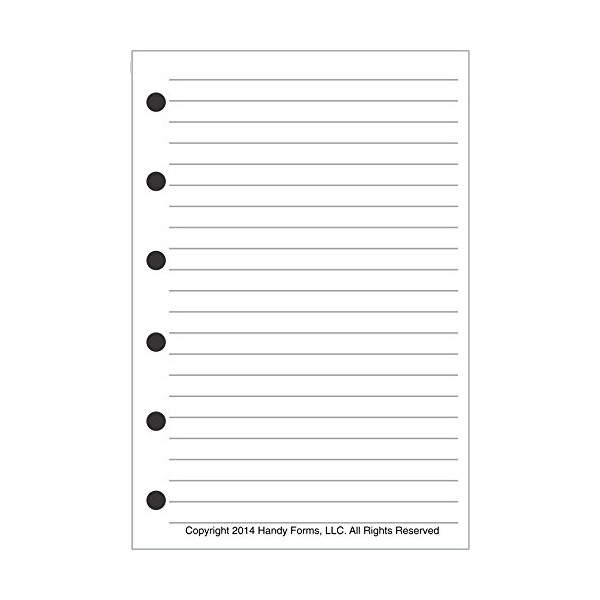 Pocket Size Notes Pages Planner Insert, Sized and Punched for