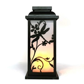 allgala LED Flame Effect Lantern Lamp-Butterfly and Dragfly Scene