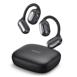 MINISO Open Ear Headphones, Wireless Earbuds, Bluetooth 5.4 Air Conduction Sport Earphones with Earhooks, IPX5 Waterproof Sweat Resistant Earphones for Sport, Running, Workout Black