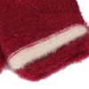USB Heated Gloves Half Fingerless Flip Burgundy Double Sided Knit