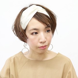 Hair Band Cross Design, Thin Production, Solid Color, Washable, 100% Cotton, Made in Japan, Turban, Handmade Hair Band Made with Tenugui