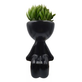 Muna Maceta Jorgito Sentado Humano Pies Colgantes Cerámica