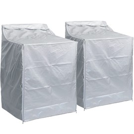 BlueStars 2PCS Washer and Dryer Covers For Top-load and Front-load Machines - Premium Outdoor Protection For Most Dryer Washer Cover - W29”x D28”x H43” (Silver)