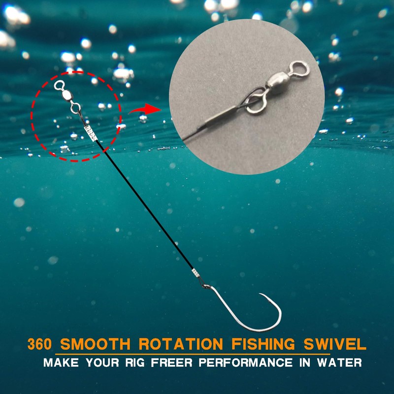 SEAOWL Circle Hooks Rigs,Steel Catfish Hook Rig,Octopus Fishing Hook with