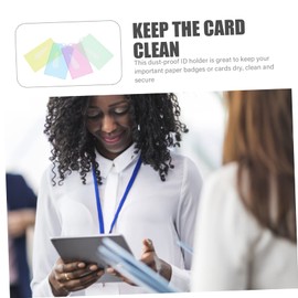 NUOBESTY 40pcs Anti-Magnetic Card Holders Id Badge Protectors Protective Sleeves for Employees Students Workers Versatile Cards Cover for Safe Storage