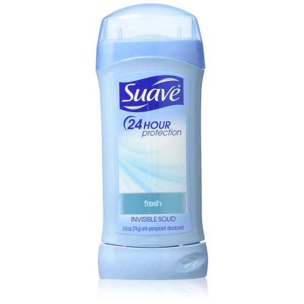 Suave 24 Hour Protection Deodorant, Invisible Solid, Fresh 2.6 oz (6 Pack)