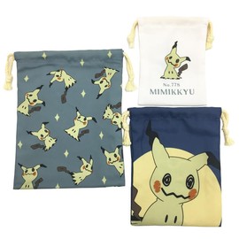 Marimo Craft PKM-742 Pokemon 3-Piece Drawstring Bag, Nymphia, W 7.1 x H 9.1 inches (18 x 23 cm)