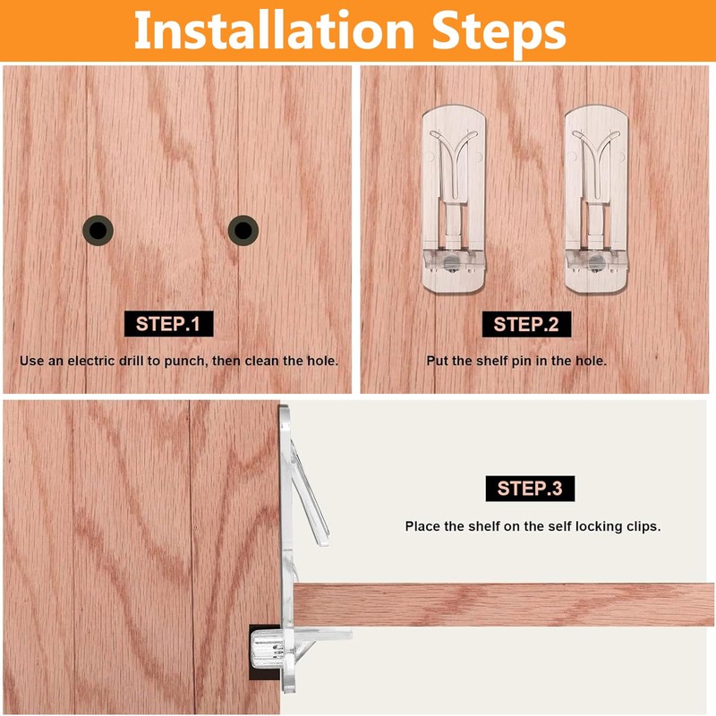 20 Pcs Plastic Locking Shelf Support Pegs, 5mm Shelf Pins