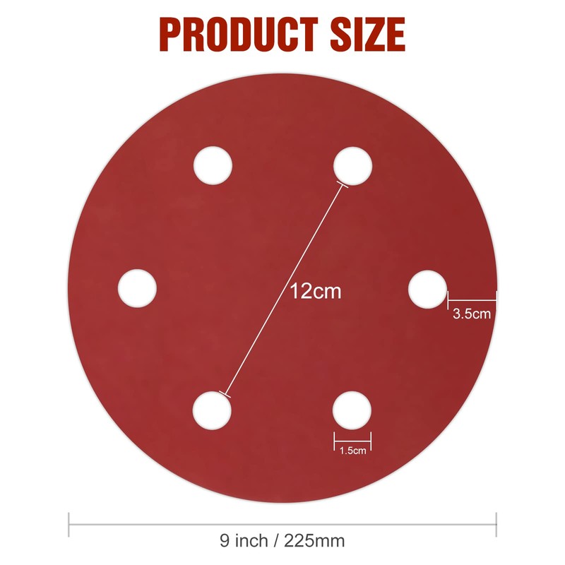 KONGMING 225mm Sanding Discs 25pcs 6 Hole Grit P150 9