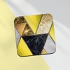 Square Single Coaster - Art Deco Yellow Marble Effect New