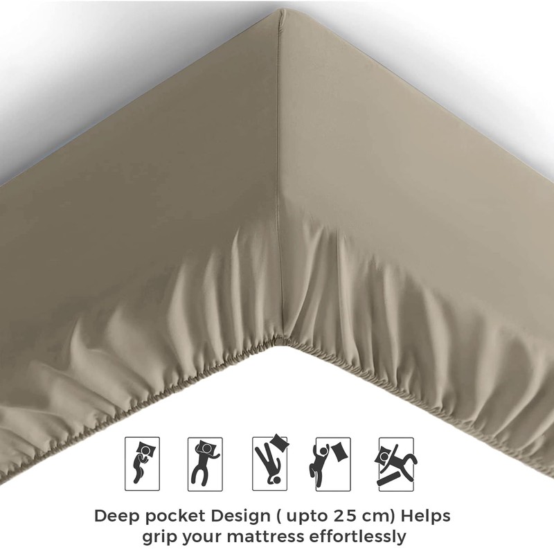 Aspire Homeware King Size Fitted Sheets - 25 cm Deep