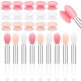 Eaasty 30 Brochas de Silicona para Labios con Funda Aplicador de Pintalabios Reutilizable Aplicador de Labios Maquillaje Pincel de Labios para Aplicar Crema o Sombra de Ojos, 3 Colores