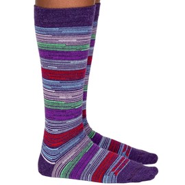 Join The Alpaca Revolution Alpaca-Striped Breathable Knee Socks (X-Large, Black)