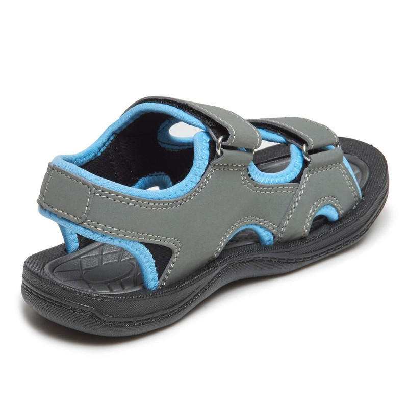 Skysole Sandalias resistentes de doble banda para niño, Azul LT,