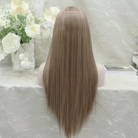 IMSTYLE 13 * 4 Lace Front Synthetic Straight Bubble Tea 28 Inches Heat Resistant Synthetic Wig