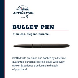 Fisher Space Pen Bullet Pen, Ballpoint, Brass, Matte Black, Black Ink, Gift Box