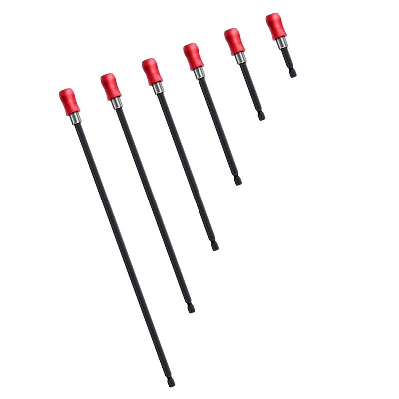 6PCS Bit Extension Bars Hex Socket 6.35mm Extension Bit Holder