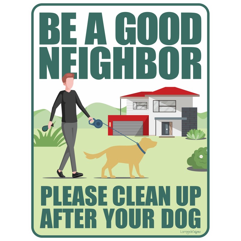 Clean Up After Your Dog Signs 2 Pack 12"x9" with