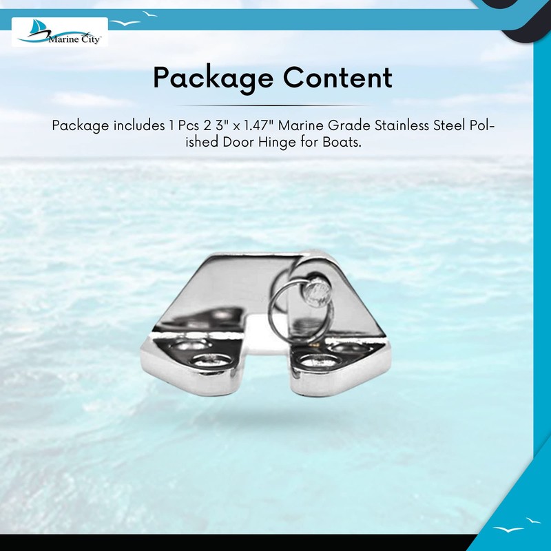MARINE CITY 316 Stainless Steel Hatch Hinge with Removable Pin