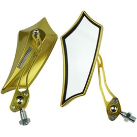 ESUPPORT Yellow Universal Motorcycle Motorbike Bike 8mm 10mm Rear View Side Mirror Scooter ATV