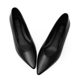 QIY Womens Flats Black Ballet Flats Shoes for Women Closed Pointed Toe Black Flats Comfortable Dressy Shoes Slip on Flats Shoes Size 7.5