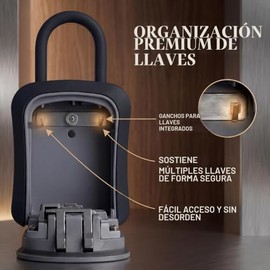 Iron Lock - Caja de cerradura de combinación de hierro portátil para interiores y exteriores, impermeable, con combinación de 4 dígitos, caja de bloqu