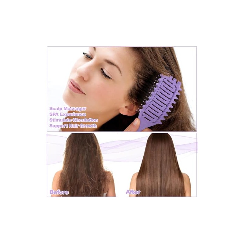 Cepillo Para Cabello Rizado 2 Piezas, Peine Desenredante Antitirones, Cepillo