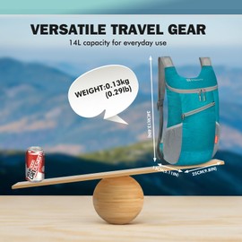 ZOMAKE Lightweight Packable Backpack 14L - Foldable Backpack Leger Sac à Dos Light Hiking Day Pack Water-Resistant Small Packable Bag Collapsible Backpack for Travel(Dark Green)
