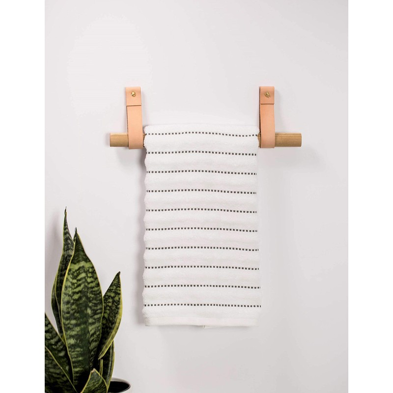 KEYAIIRA - Medium Leather Wall Hook, wall hanging strap towel