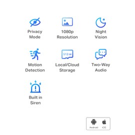 TP-Link Tapo 1080P Indoor Security Camera for Baby Monitor, Dog Camera w/Motion Detection, 2-Way Audio Siren, Night Vision, Cloud & SD Card Storage, Works w/Alexa & Google Home (Tapo C100)