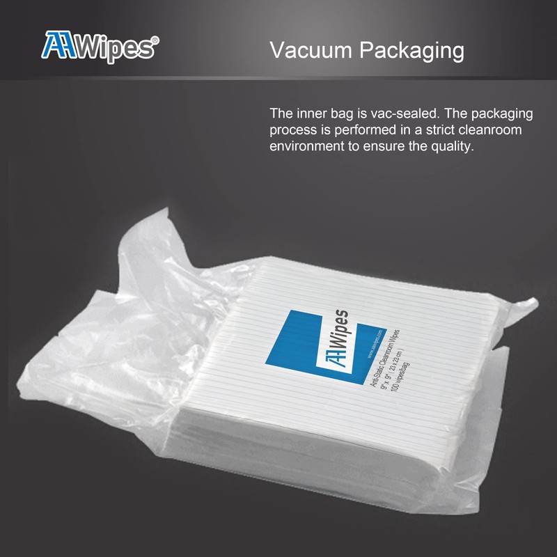 AAWipes Anti-Static Electrostatic Discharge (ESD) Wipes (12"x12",100pcs, Polyester Wiper Cloths