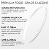 4 Pack - White Lid Gasket Rings for Insulated Stainless