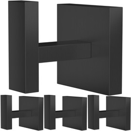 DGYB Towel Hooks for Bathrooms Set of 4 Matte Black Shower Hooks for Inside Shower Stainless Steel Heavy Duty Wall Hooks for Hanging for Kitchen Bedroom Office Pool Coats