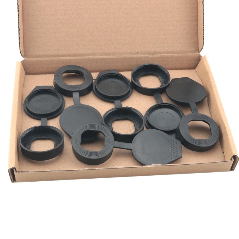 WELWIK 6PCS 19mm Door Lock Dust Cover Black Plastic Keyhole