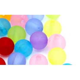 200 Acrylic Beads Colourful Matt 10 mm Round Hole 1.6 mm Plastic Beads for Crafts Threading Threading Beads Plastic Beads Jewellery Making DIY Jewellery Beads Spacer Acrylic Balls
