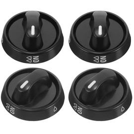 4 Pcs Universal Gas Stove Control Knobs - Easy Replacement for Cooktop, Range, and Burner - Smooth Operation and Sturdy Plastic Material - Black