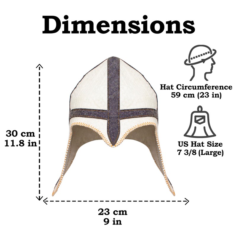 ASKOLD Wool Sauna Hat Viking Finnish Sauna Hat - Russian