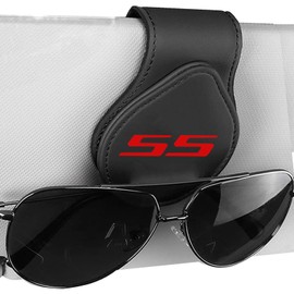 ABSWER Sunglasses Holders for Car Visor Compatible with Camaro SS Car Accessories Magnetic Leather Glasses Eyeglass Clip Car Visor Accessories