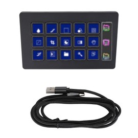 15 Keys Visual Keyboard Macro Keyboard for Stream Deck One Key Operation LCD Custom Keyboard for OBS for Twitch for YouTube