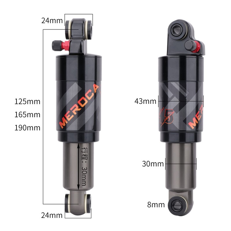 MEROCA Air Pressure Rear Shock Absorber Mountain Bike Folding Bike