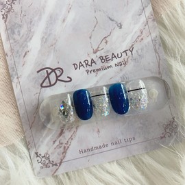 Next day delivery⭐Pearl gradient navy nail⭐ / 다음날 발송⭐펄그라데이션 네이비네일⭐
