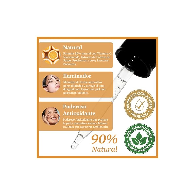 PURIFECT SUERO FACIAL ILUMINADOR VITAMINA C 90 NATURAL 30ML1OZ