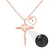 Uloveido Religious Heart Cross Necklace for Women 100 Languages Cubic