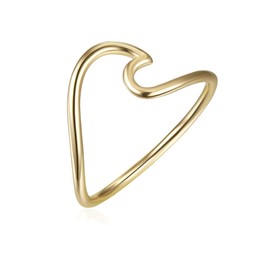 GLANZSTÜCKE MÜNCHEN Damen-Ring Welle Sterling Silber gelbvergoldet - Ring mit Wellen Wellenform Trendsymbol maritim