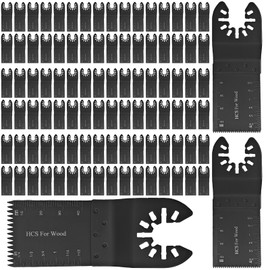 100Pcs Universal Oscillating Multi Tool Blades Set,Quick Release Durable Multitool Blades for Wood/Plastic,Oscillating Tool Accessories Compatible with Dewalt,Milwaukee,Makita,Ryobi,Rockwell,Bosch