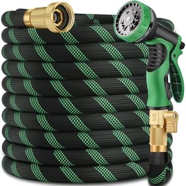 100 ft Garden Hose - 2025 Upgraded Flexible Water Hose - Ultra Lightweight Kink-free Car Washing Pipe with 10 Function Sprayer and 3/4" Solid Brass Fittings - Durable,Leak proof Garden Hoses