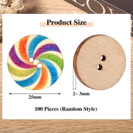 100 Pieces Sewing Buttons Fancy Buttons Clothes Buttons Wooden Round Vintage Buttons