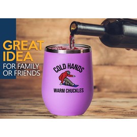 Snowboarding Pink Edition Wine Tumbler 12oz - Cold hands - Ski Snowboard Goggles Snowboarder Skiing Snowboarding Gift Skiers Hiking Mountain