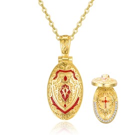 Aeneas Cross Necklace Gold Filled Sterling Silver Flip Locket Cross Vintage Pendant Jewelry Women Girls Unique Religious Christian Gifts, 20'' Chain, Sterling Silver, Cubic Zirconia